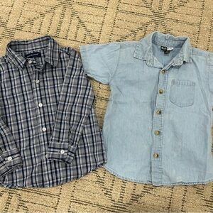 Kids shirts Blue and Plaid Kids Shirts Set size 3t